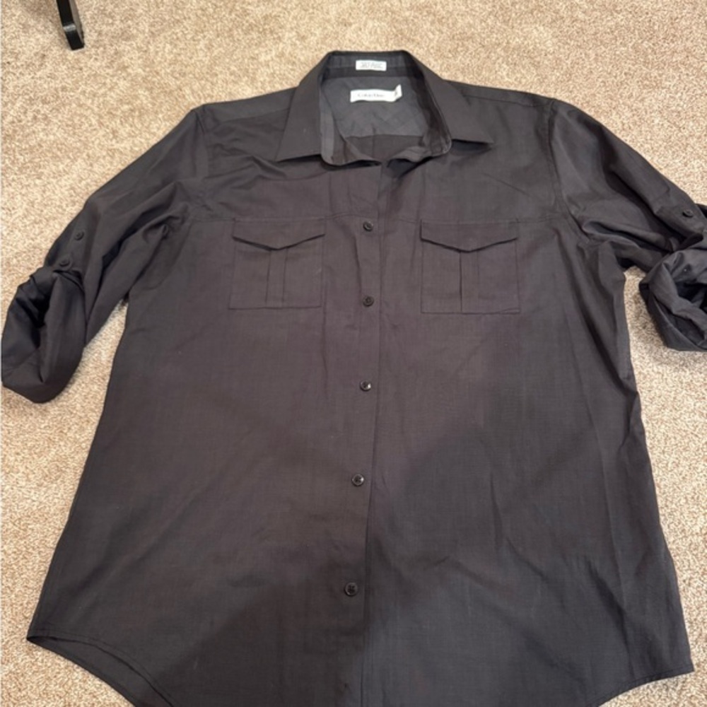 Calvin Klein Charcoal Button-Down Shirt
